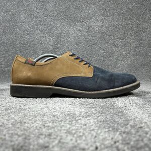 Bass Piedmont Men's Sz 11.5 Blue Brown Suede Corduroy Comfort Oxford Shoes Used